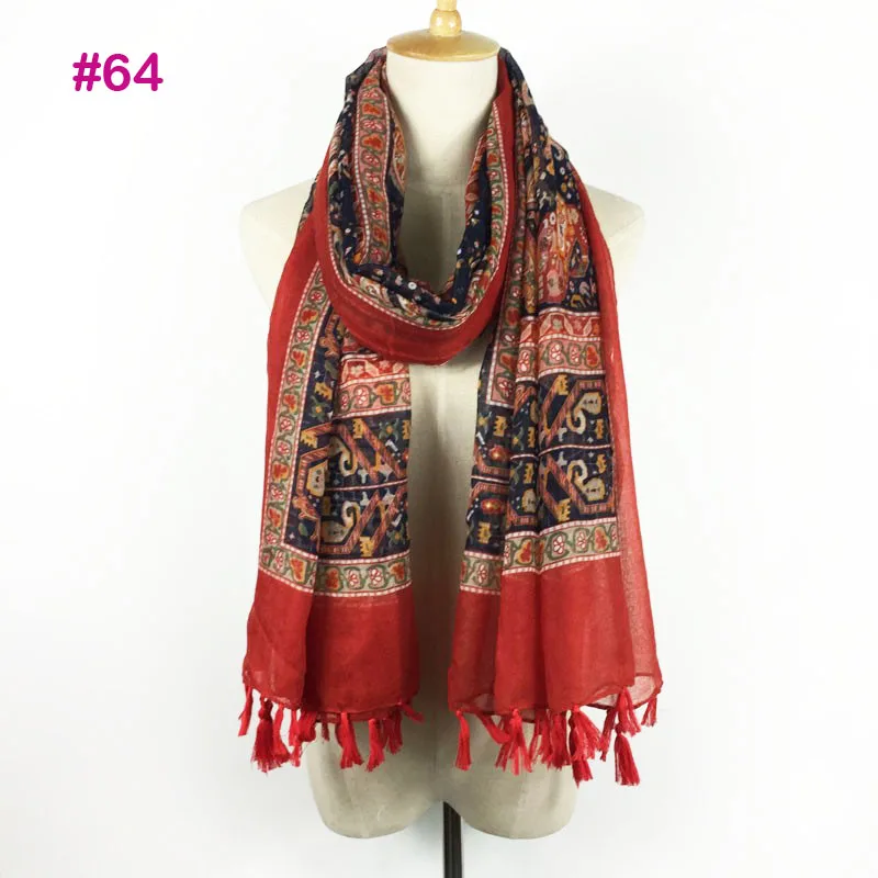 Женский модный шарф с кисточками очень красивая шаль принтом пейсли на осень и