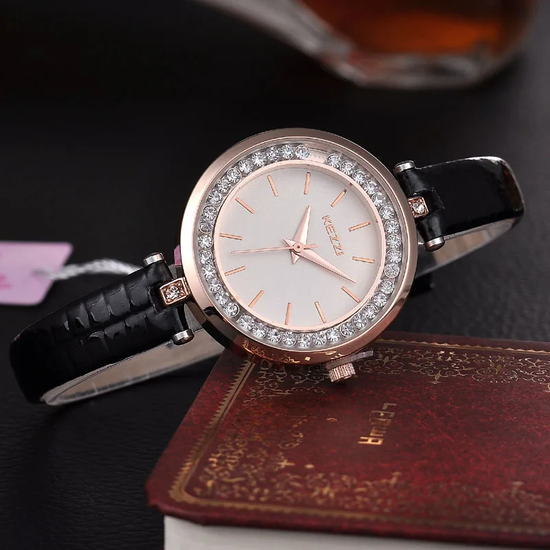 Женские наручные часы Elegance KEZZI тонкий ремешок блестящие стразы