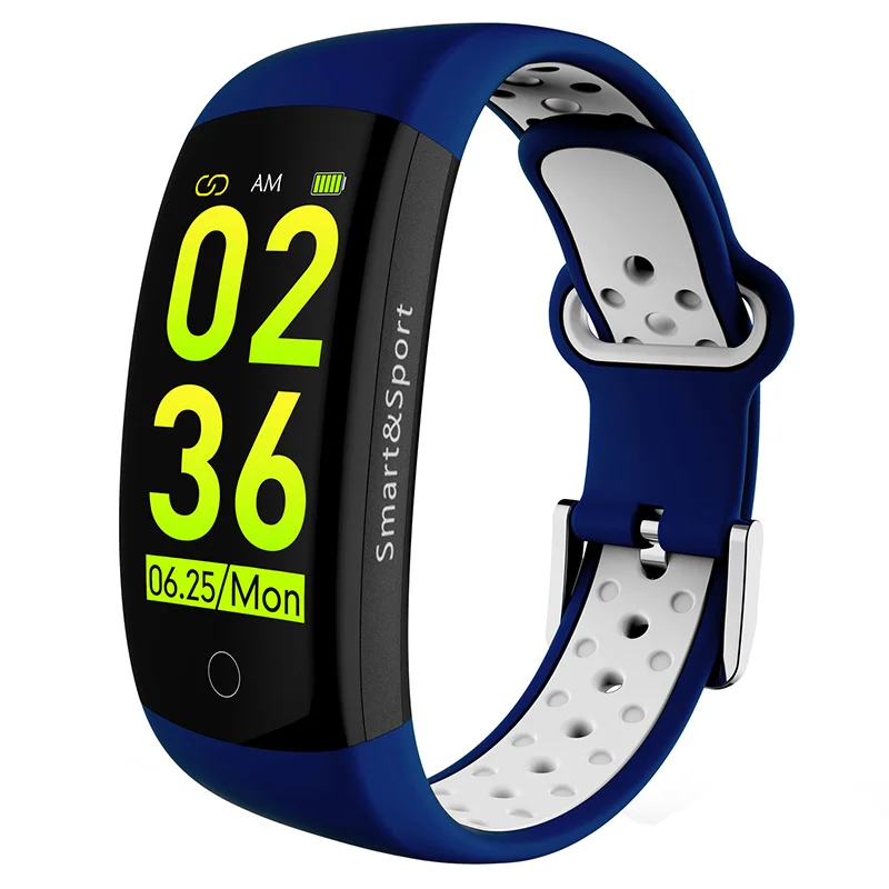 Smartband Blue Q6S Smartband цвета 3D динамический монитор сердечного ритма кровяного давления умный Браслет Водонепроницаемый спортивный фитнес часы - Цвет: Smartband Blue
