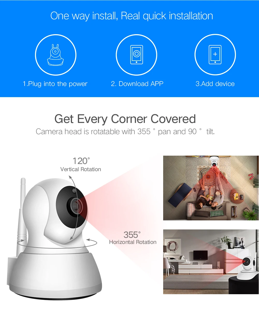 SDETER беспроводная WiFi камера IP 1080P 720P Pet камера безопасности CCTV камера видеонаблюдения P2P ночное видение детский монитор для помещений