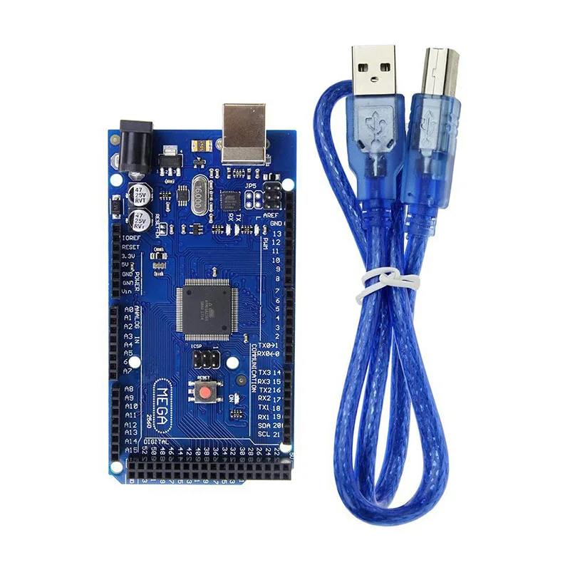 Плата Aokin Mega 2560 R3 с USB кабелем для Arduino UNO MEGA2560 MEGA ATmega2560 16AU CH340G AVR|Детали и аксессуары