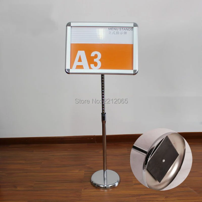 

Adjustable Pedestal Sign Holder Floor Stand with Aluminum Clip Poster Frames for Signage,Ads and Posters