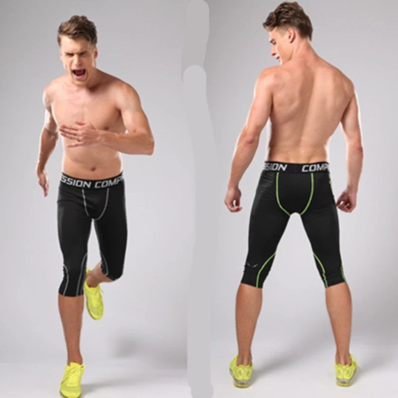 Леггинсы для баскетбола трико фитнеса и йоги компрессионные штаны бега 3/4 2017