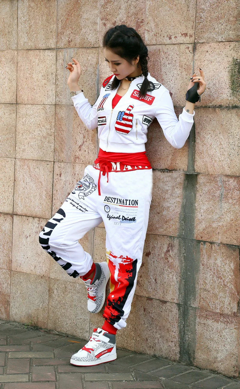 

New Pattern Fashion Doodle Easy Leisure Time Pants Suit-dress Hiphop Jazz Practice Show Clothing Dance Haren Pants