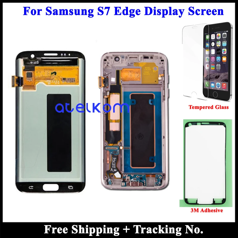 100% tested Super AMOLED For SAMSUNG S7 Edge LCD Display for Samsung G935F Screen Touch Digitizer Assembly | Мобильные телефоны и