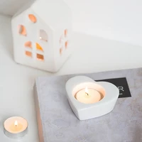 love heart concrete candlestick silicone mold mini cement flowerpot container mold plaster candle cup holder clay resin mould