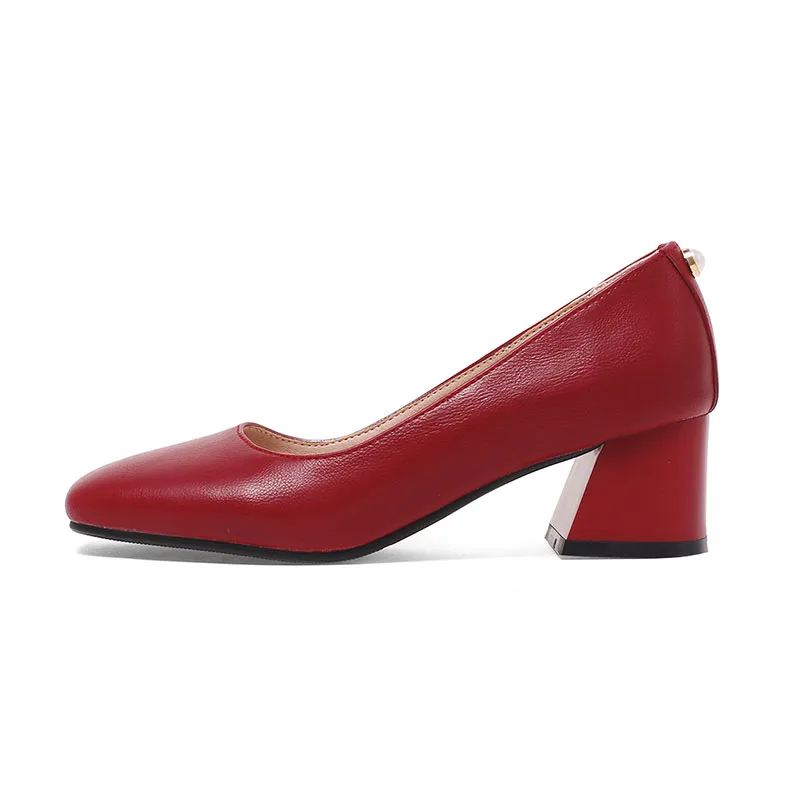 Женские Простые Офисные туфли JK туфли-лодочки на толстом высоком каблуке с