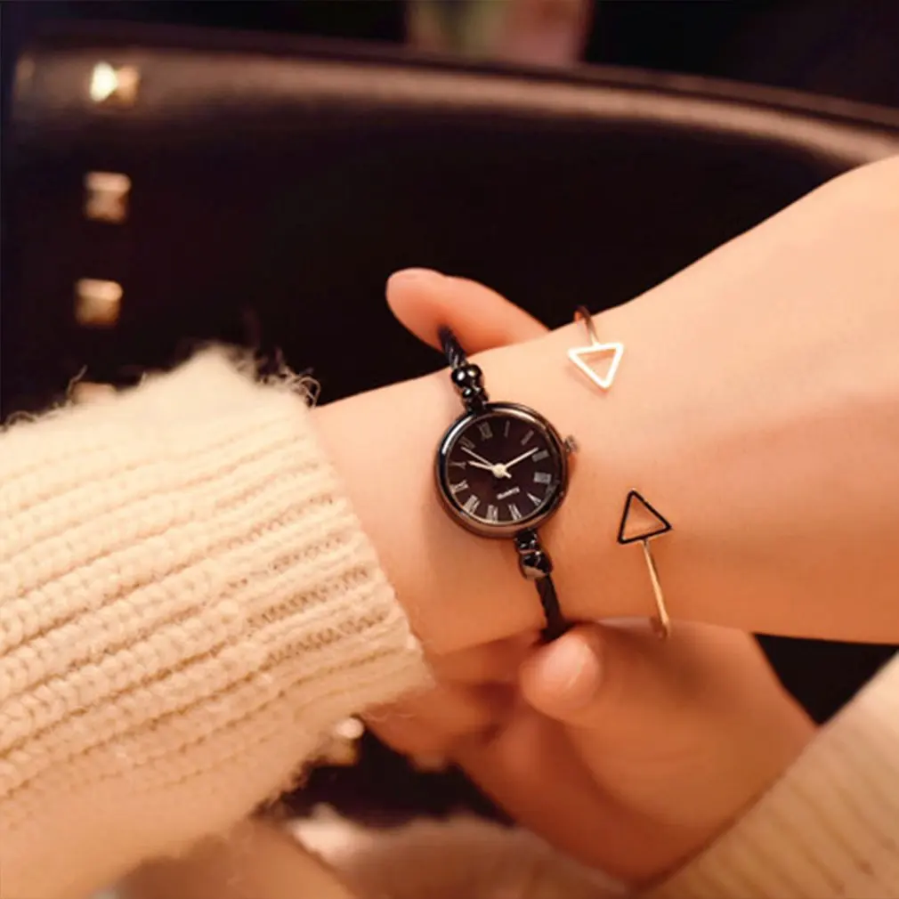 Модные женские туфли часы Повседневное Кристалл Нержавеющая сталь аналоговый