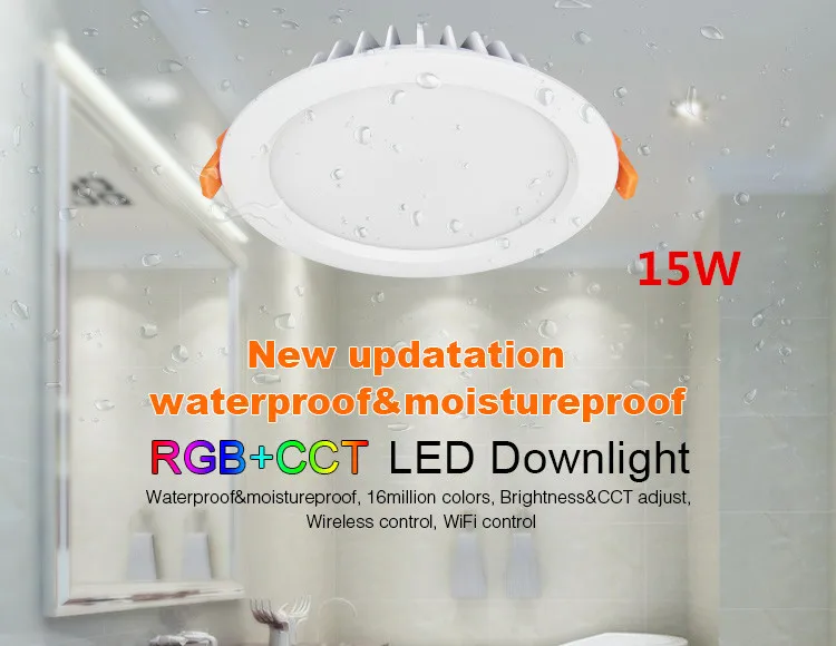 Потолочный светильник Mi Light RGB + CCT 6 Вт 12 15 водонепроницаемый пульт дистанционного