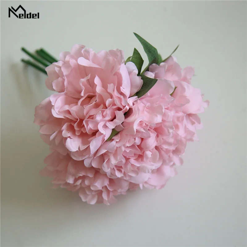 pink Цветок мелдель Тюльпан Свадебный букет невесты Искусственные тюльпаны цветы Белый Желтый Сделай Сам Домашняя вечерин - Цвет: pink