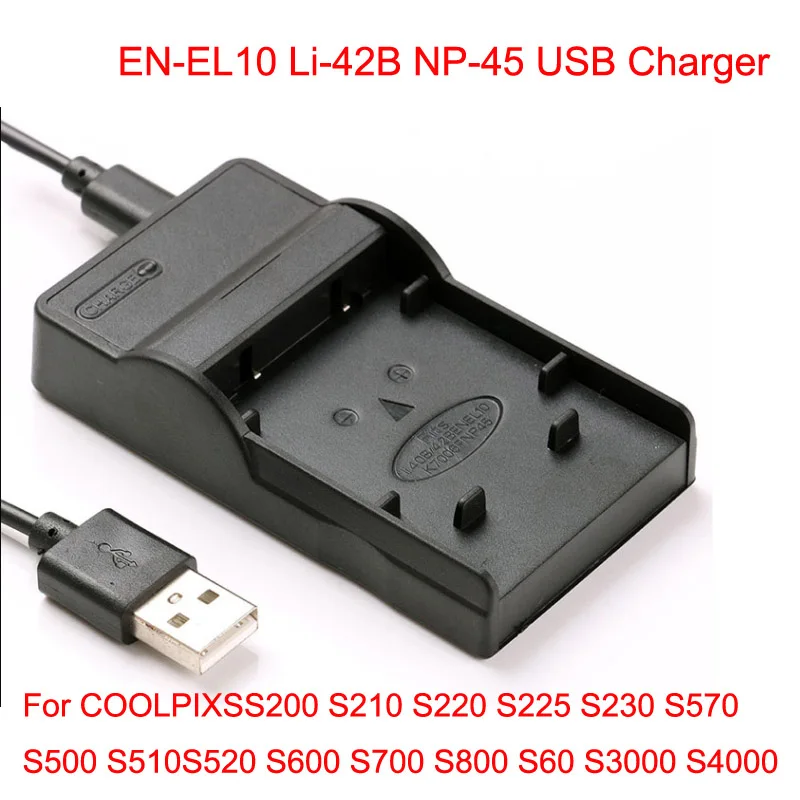 EN-EL10 10 шт./лот USB Порты и разъёмы цифровой Камера Батарея Зарядное устройство для nikon EN-EL3 EN-EL9 EN-EL10 EN-EL12 EN-EL14 EN-EL15 EN-EL19 EN-EL20 - Цвет: EN-EL10