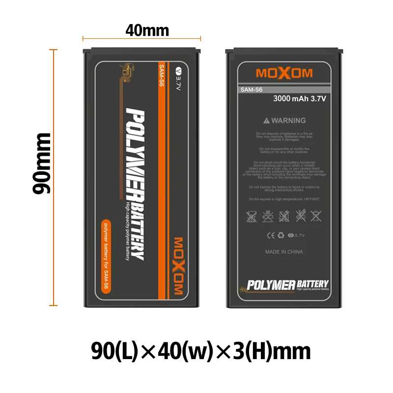 MOXOM EB-BG920ABE аккумулятор для телефона samsung Galaxy S6 G920 G920F G920i G9200 G9208 2800 мАч Сменные Аккумуляторы