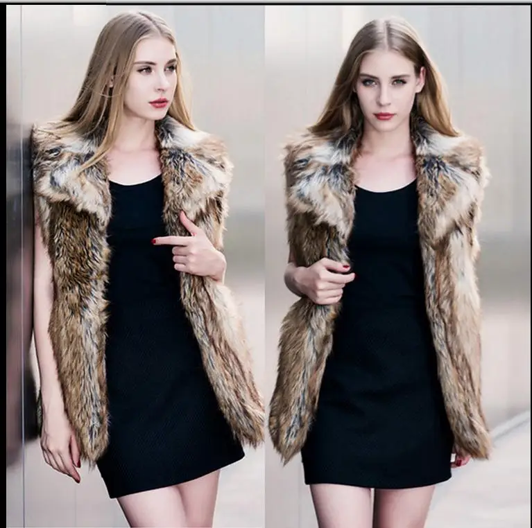 

S/9Xl Womens Spring And Autumn Faux Fur Vest Casual Man-Made Imitation Fur Vest Coats Large Size Female Fur Waistcoats Vests C25