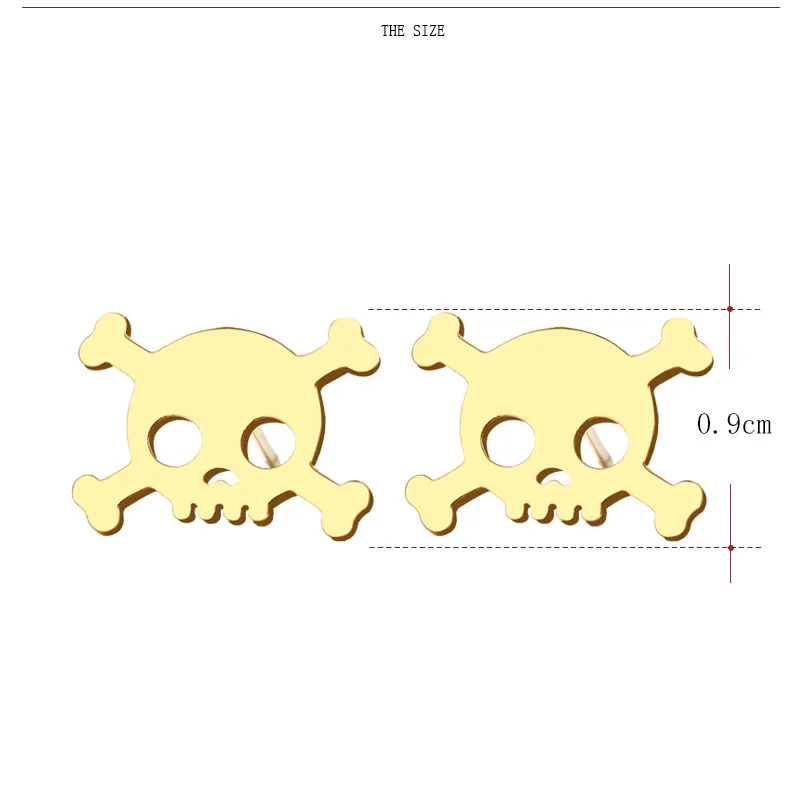 Женские и мужские сережки гвоздики DOTIFI из нержавеющей стали с черепом