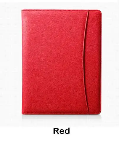 Из искусственной кожи A4 Padfolio многофункциональная бизнес папка планшет файл документов на молнии менеджер держатель Органайзер с калькулятором - Цвет: Красный