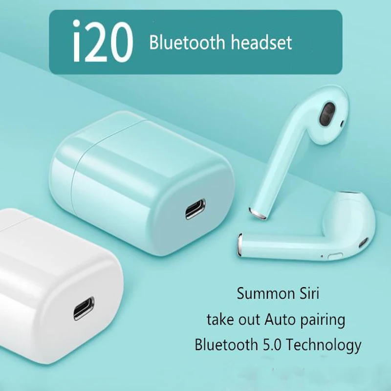 Bluetooth наушники i20 TWS Автоматическое Сопряжение бинауральные магнитные вкладыши 5 0