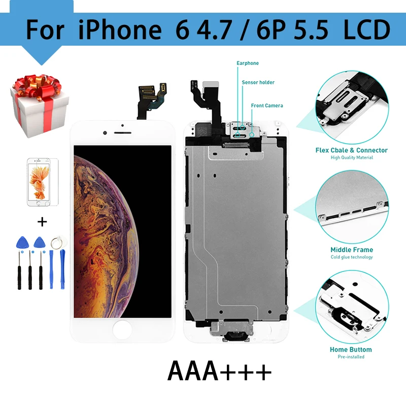 Дисплей в сборе для iPhone 6 Plus ЖК дисплей с сенсорным экраном качество ААА