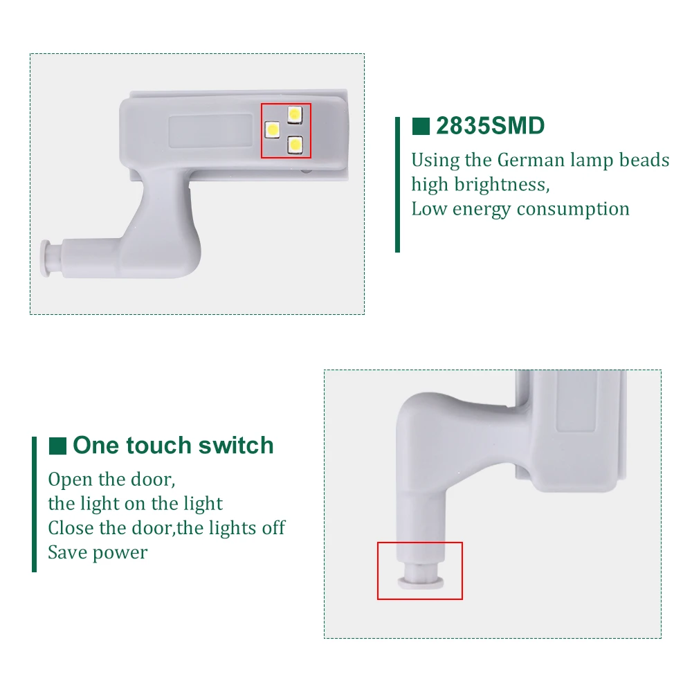 Универсальный светодиодный ночник на шарнирах для шкафа кладового гардероба
