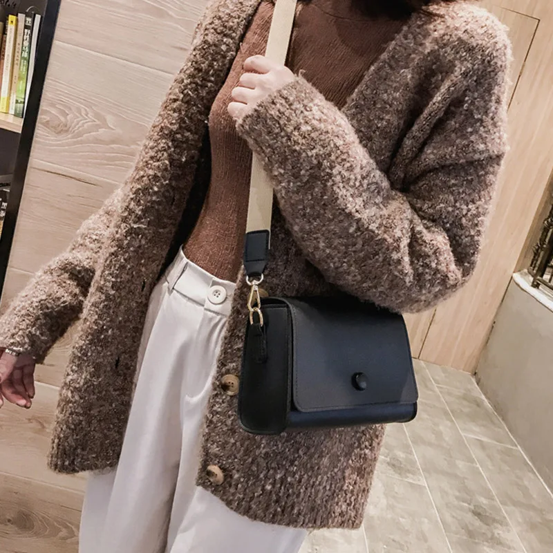 Сумка на одно плечо из искусственной кожи Маленькая квадратная сумка с ремешком