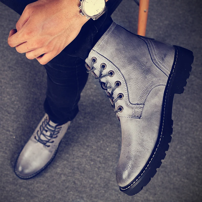 Теплые мужские зимние ботинки для мужчин теплые непромокаемые Новинка 2018 года