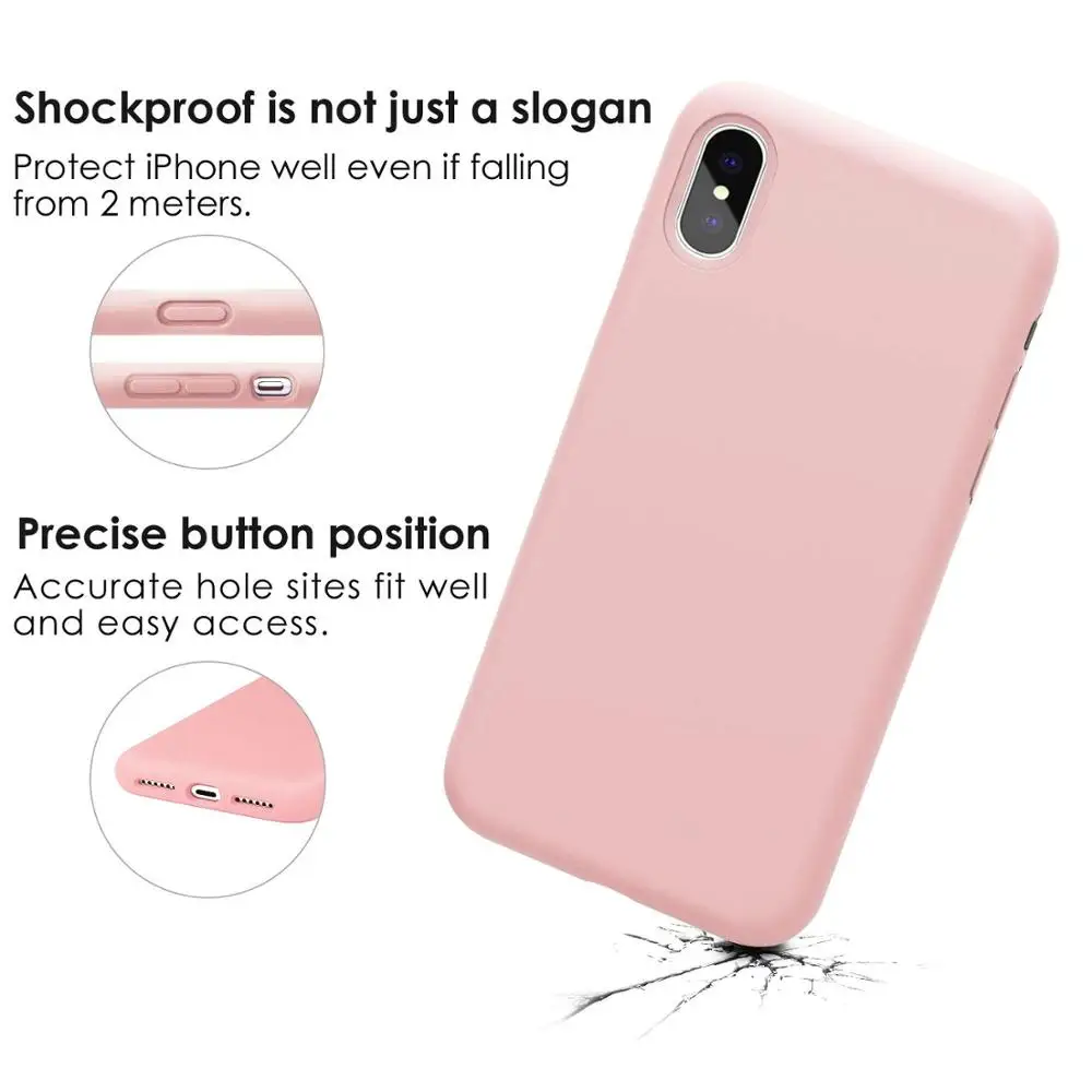 Роскошный жидкий силиконовый мягкий матовый чехол для iPhone XS Max XR X 10 8 7 8Plus 7Plus 6 S 6Plus