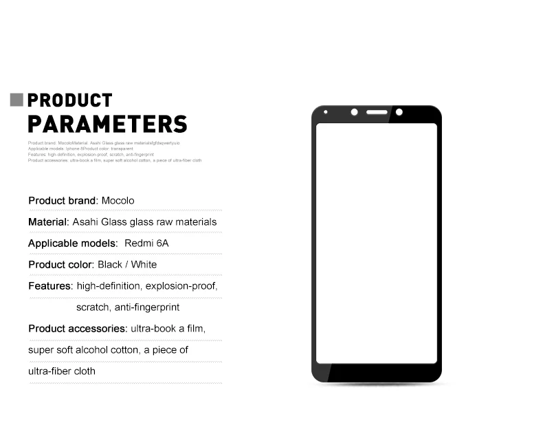 Mocolo Новое поступление закаленное стекло для Xiaomi Redmi 6 Pro Полное покрытие Защита экрана для Xiaomi A2 Lite стеклянная пленка