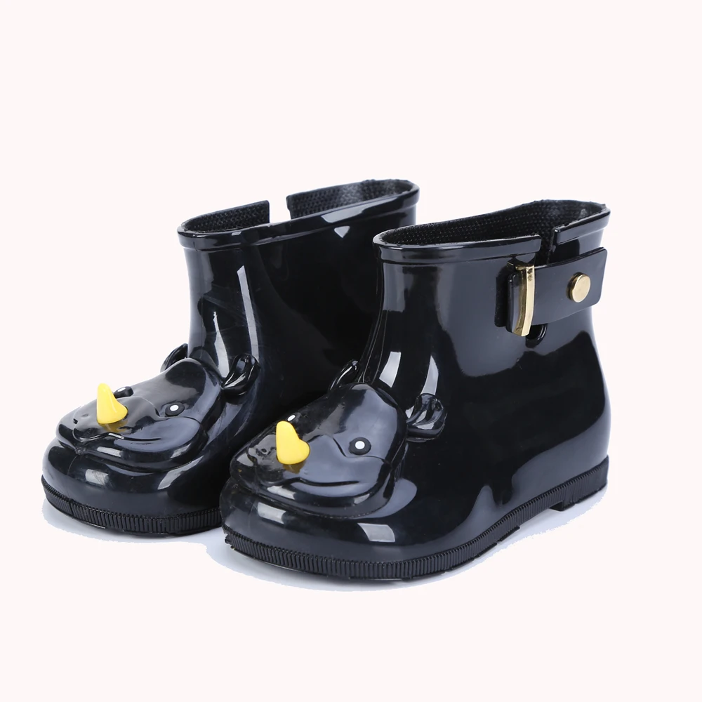 Memon/новая детская непромокаемые сапоги носорога боковые заклепки ПВХ яркий