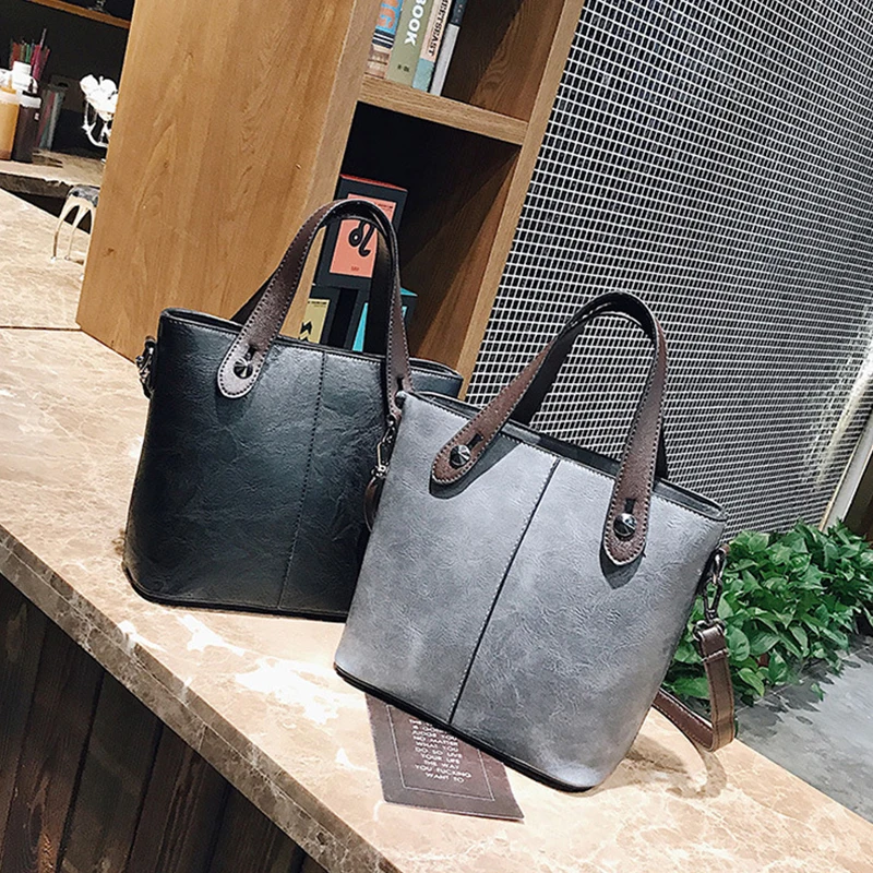 Rxs&ampcc New Retro Women's Tote Bag Casual Wild Shoulder Fashion Diagonal Large-capacity Bucket |