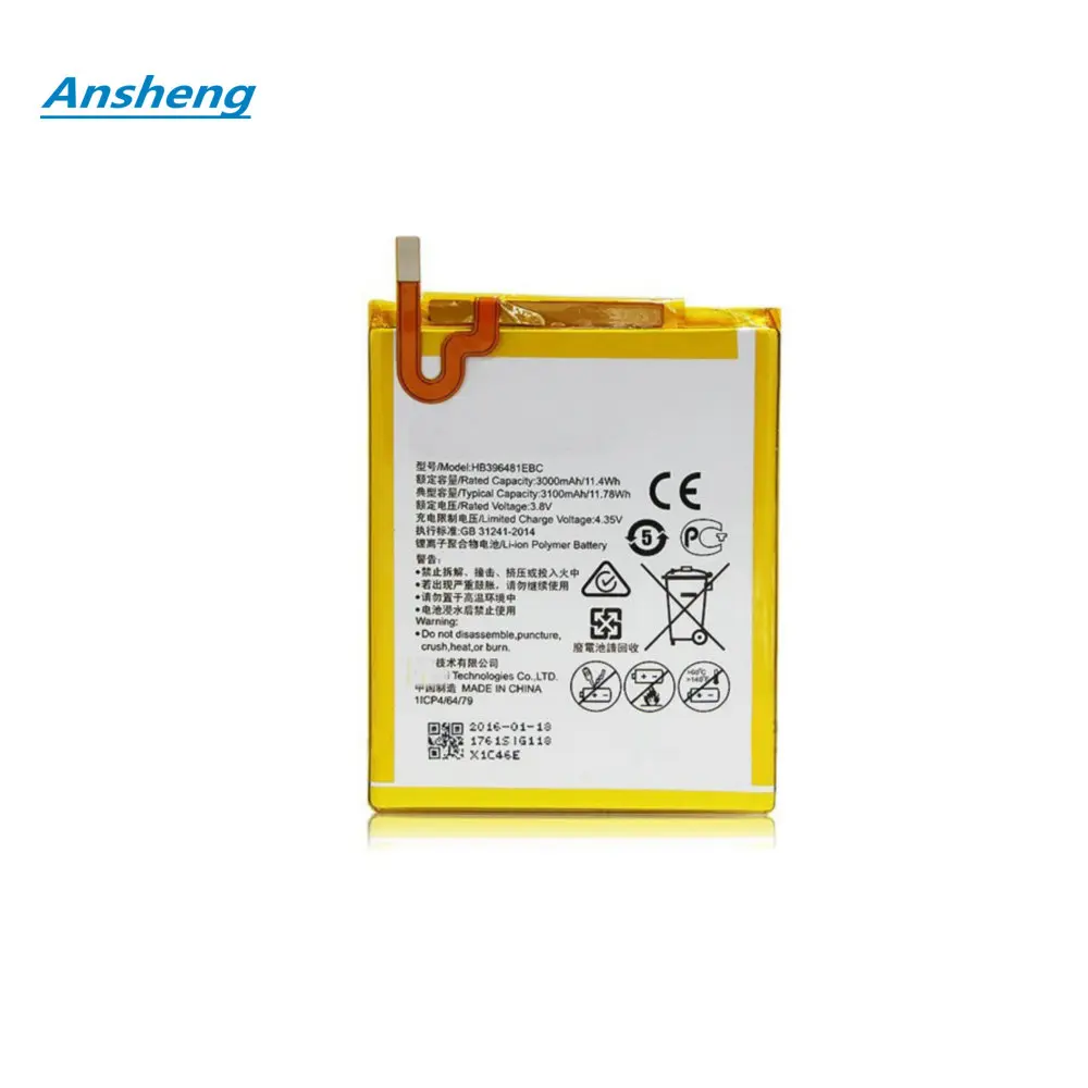 Ansheng высококачественный 3000Mah HB396481EBC аккумулятор для смартфона Huawei Ascend G7 Plus G8