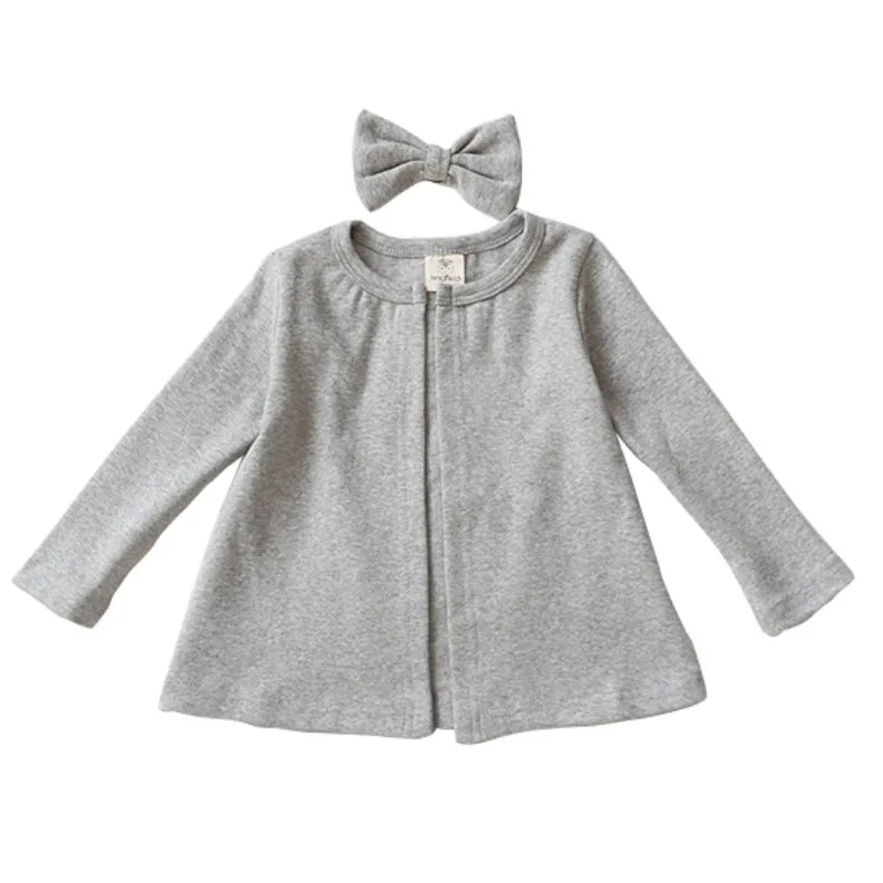 Spring Autumn Children's Clothing Girls In The Shuttle Pattern Knitted Leisure Bow Cardigan Baby Casual Round Neck | Детская одежда