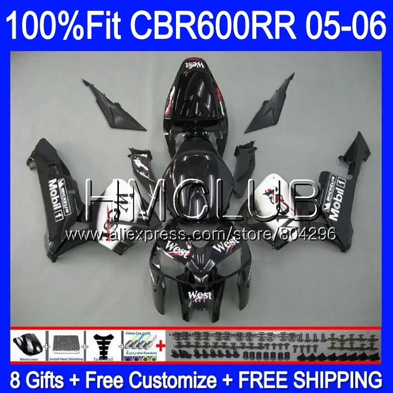 

Инъекция Black west для HONDA CBR 600RR 600F5 CBR600 RR 05 06 64HM17 CBR600F5 CBR600RR F5 05 06 CBR 600 RR 2005 2006 обтекатель