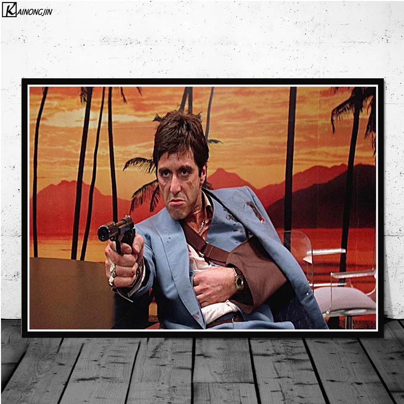 004 AL PACINO постер со шрамом, гангстер, Крестный отец, постеры и печать на холсте, настенная живопись, картина для гостиной, домашний декор - Цвет: 004