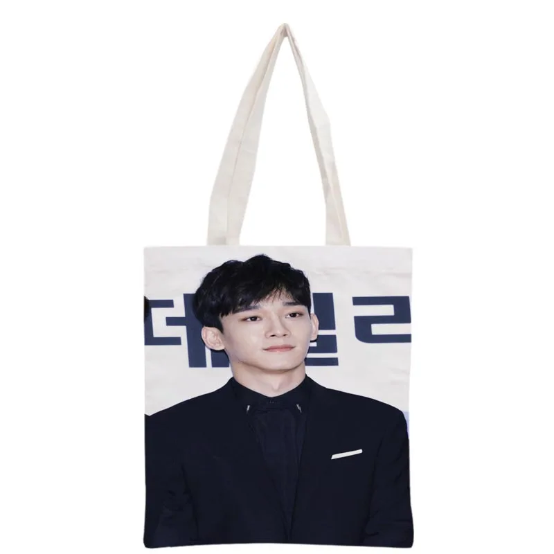 Новое поступление индивидуальная Холщовая Сумка-тоут KPOP EXO Chen с принтом женская