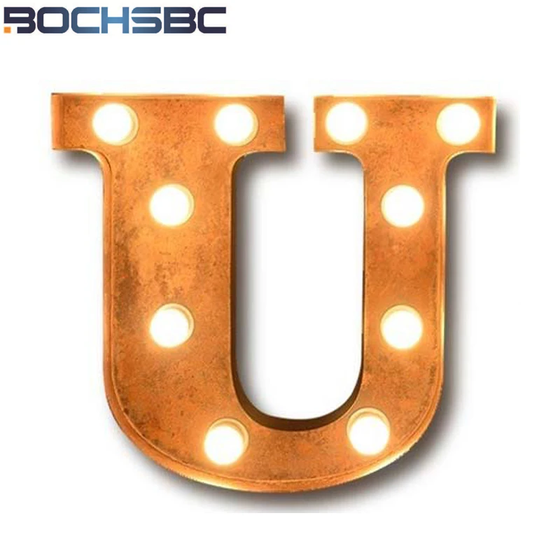 BOCHSBC винтажный Алфавит U-образный светильник с логотипом Арт-Деко настенное бра