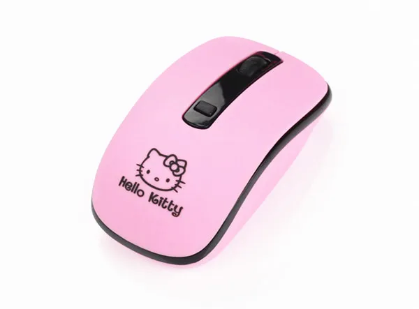 03 Розовая Бесшумная hello kitty 2,4 ГГц Беспроводная оптическая ультра тонкая Бесшумная компьютерная игровая Nano мышь для ноутбука - Цвет: 03