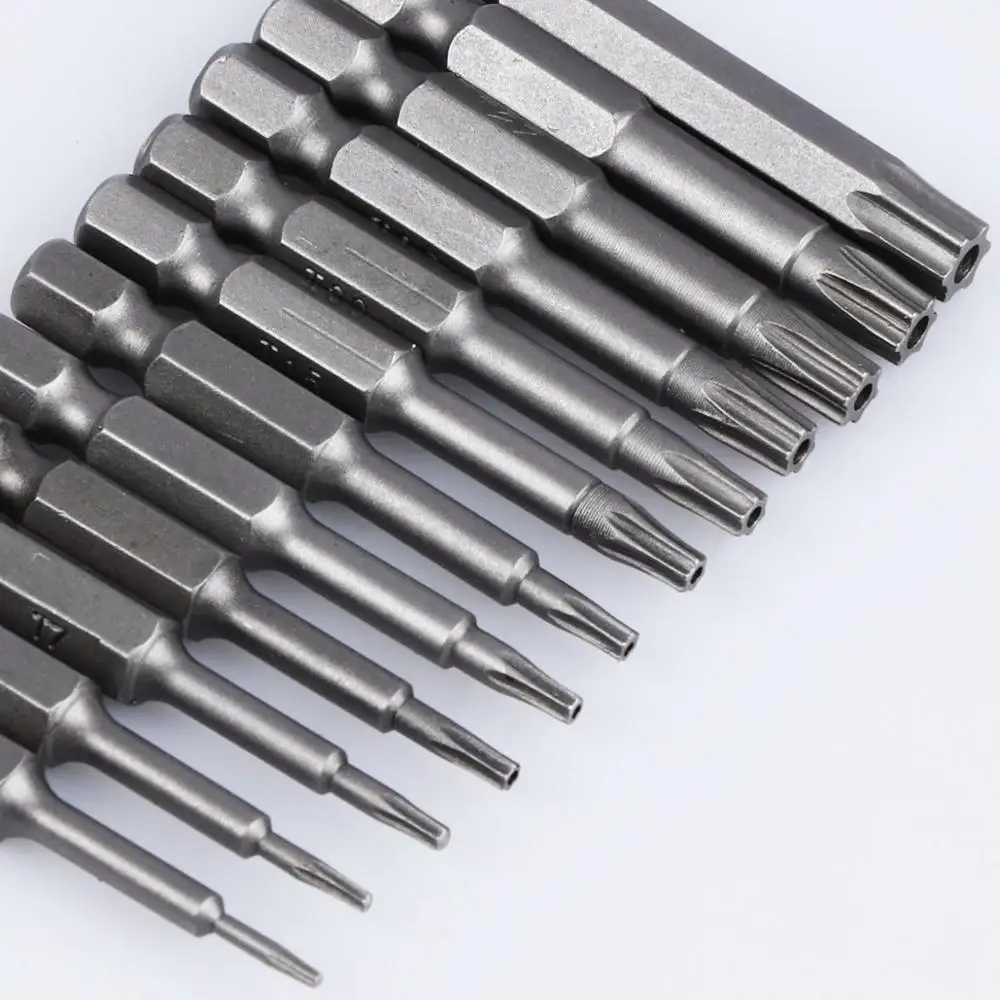 

12Pcs/ Set Hex Torx Flat Head 50MM Driver Bits Hand Tools Security Bit Set Tamper Proof Screwdriver Drill Bit Screw Driver Bits