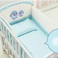 5Pcs/Set Cartoon Animated Crib Bed Bumper for Newborns 100%Cotton Comfortable Children's Bed Protector Baby Washable Bedding Set