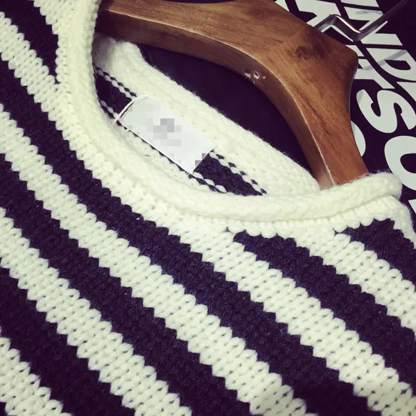 Горячая стиль мода беременных черно-белый полосатый свитер свободный