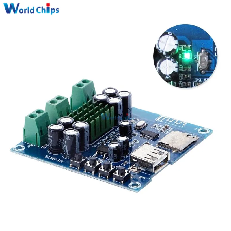 XH M422 TPA3116D2 50W + Bluetooth 4 0 модуль платы усилителя с U диском TF картой|Интегральные