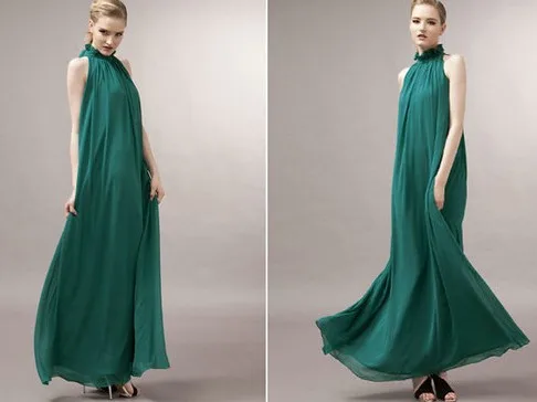 Женское шифоновое платье макси с кружевным воротником стойкой|chiffon long dresses|dress