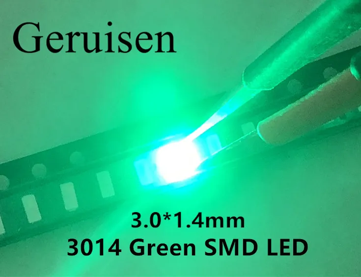 Умная электроника супер яркое 3014 зеленое освещение SMD Led диод 520 525NM 3В/50