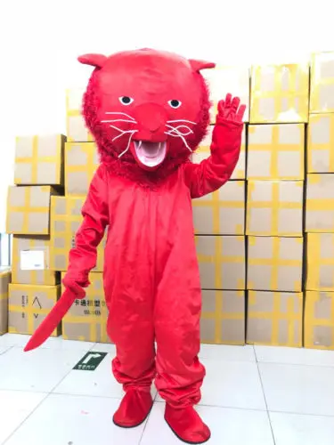 

New Adults RED Panther Mascot Costume Fancy Dress Halloween Party Cosplay Game