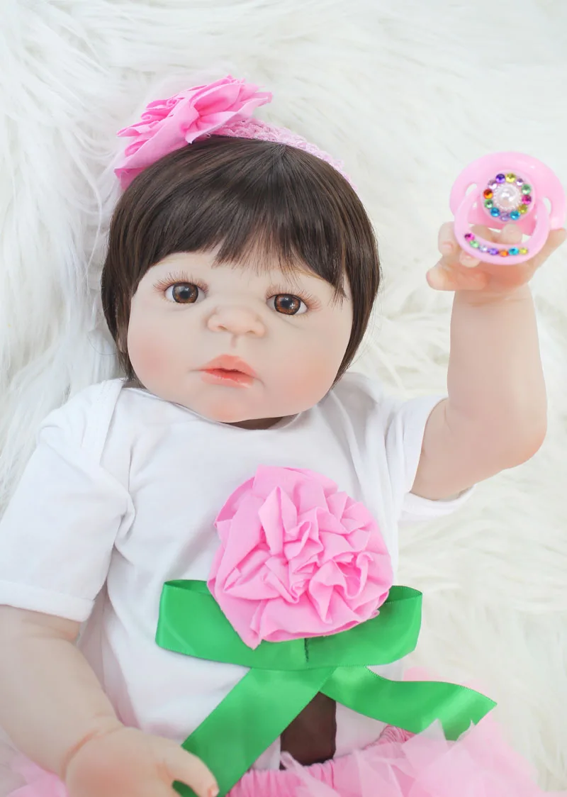 55 см силиконовая кукла Reborn Baby игрушка 22 дюйма Like Alive Bebe виниловая для