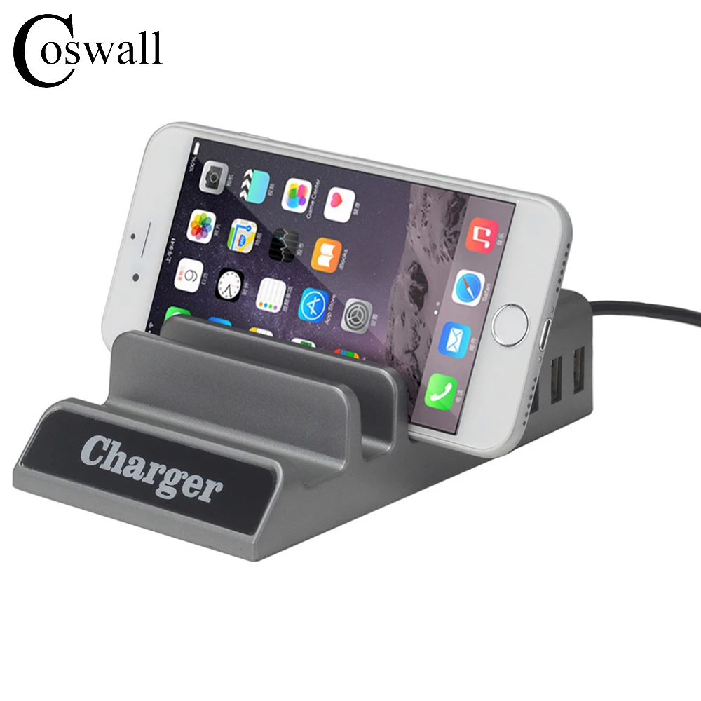 Coswall, USB удлинитель, 4 выхода, USB Супер порт зарядки, защита от перегрузки, кабель 1,3 м, стандарт ЕС, США, вилка