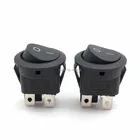 Круглый клавишный переключатель KCD1 224N, черный 4-контактный, 6 А, 250 В10 А, В переменного тока, лодочный переключатель, защелкивающийся, SPST вкл. ВЫКЛ., клавишный 2-позиционный переключатель, 5 шт.