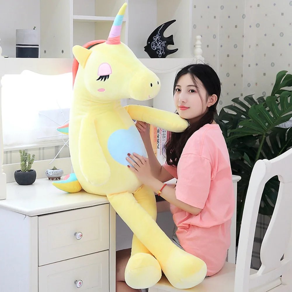 Новая Большая мягкая плюшевая игрушка Kawaii Единорог Мягкая подарок для девочки