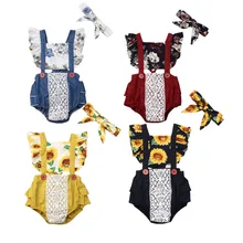 Одежда для маленьких девочек кружевной комбинезон с оборками и