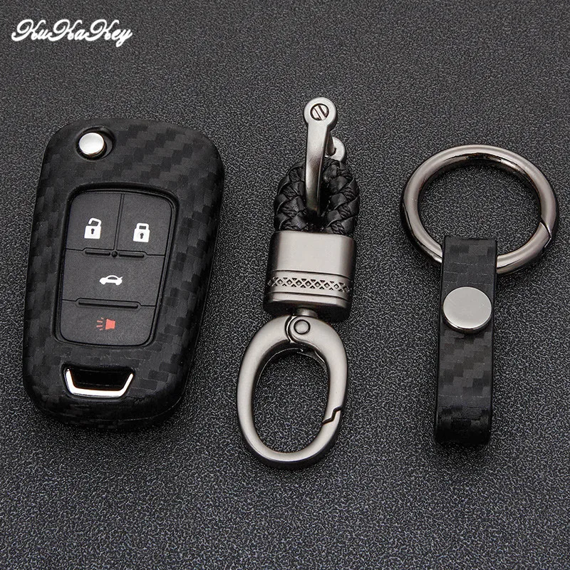 KUKAKEY чехол для ключей автомобиля для Opel Astra G H J Mokka Insignia Vectra Meriva Corsa Zafira карбоновый Автомобильный держатель для ключей на сумку в виде ракушки