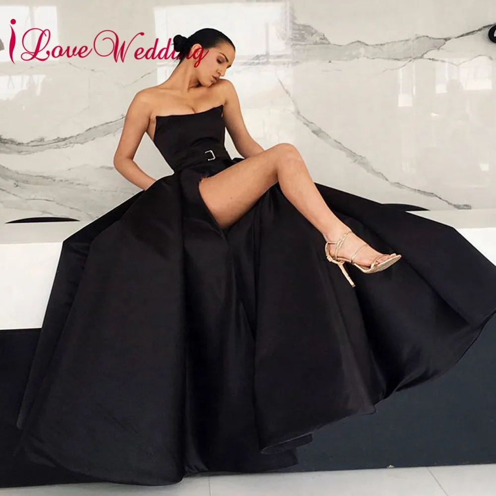 ILoveWedding бордовые платья для выпускного вечера без бретелек линия жесткая