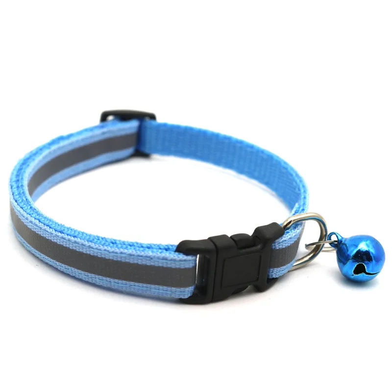 Blue Pet Cat собачий ошейник нейлоновый ремень колокольчик Светоотражающий ошейник Регулируемый ошейник для щенка питомца кота безопасный поводок аксессуары - Цвет: Blue